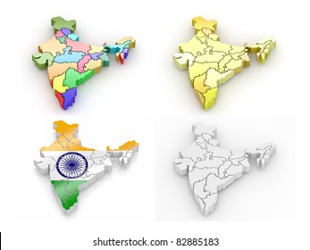 India Map 3d Images, Stock Photos & Vectors | Shutterstock