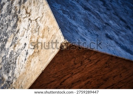 Three-dimensional stone object with various surfaces