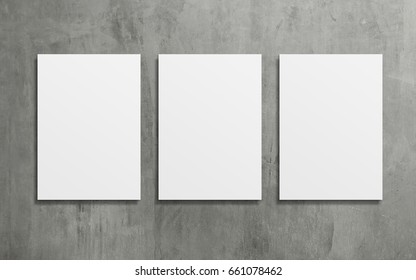 Threes Poster on concrete wall. - Shutterstock ID 661078462