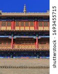 Three-story east gate tower over Rouyuan Men-Conciliation Gate Jiayuguan fortress-rammed soil wall with red plaque reading Tian Xia Di Yi Xiong Guan-First and Greatest Pass under Heaven. Gansu-China