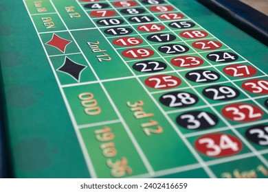 Thrilling casino moment: the classic roulette wheel spins on an elegant table, capturing the excitement of high-stakes gaming in sophisticated surroun