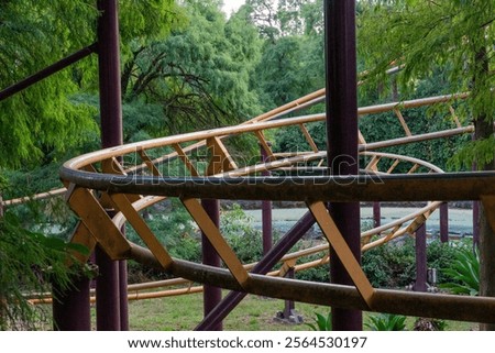 Similar – Image, Stock Photo Roller coaster curves against blue sky