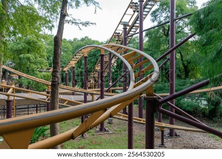 Similar – Image, Stock Photo Roller coaster curves against blue sky