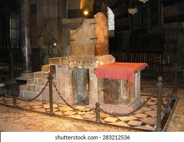Throne of Charlemagne in Aachen, Germany 29.11.2008
The stone-built throne of Charlemagne in Aachen Cathedral