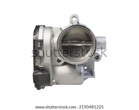 throttle valve isolated on white background. a new car spare part