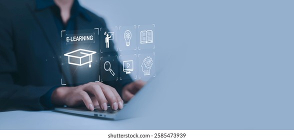 Through e-learning platforms students can develop their skills by attending online seminars, taking courses, and accessing a library of digital content such as videos tutorials and online media texts.
