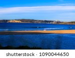 Through the scrub, a side profile of Curl Curl beach located on Sydney