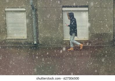 through snowfall