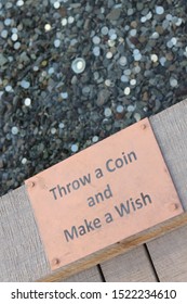 Throw A Coin And Make A Wish Fountain Lake Borad Text Lable