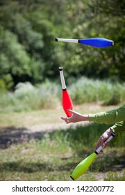 Throwing Juggling Clubs Outdoor 