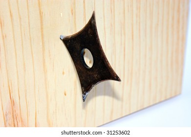 Throwing Star In Wood