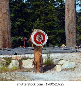 Thrown Axe In Bullseye, Lumberjack Competition Canada