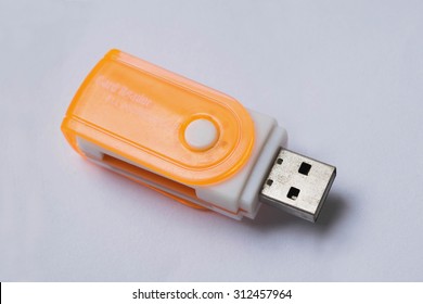 Thumb Drive On White Background.