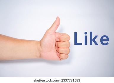 Thumb up and like gesture sign,Definitions of 点赞：like