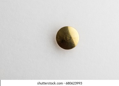 Thumb Tack / Push Pin Head With A White Background 