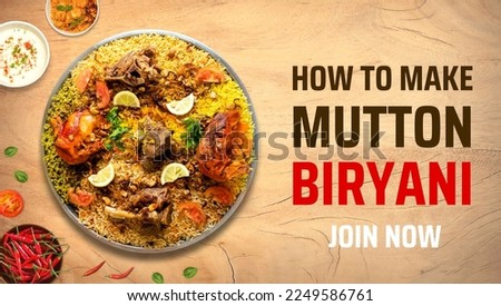 Thumbnail for YouTube how to make Mutton Biryani 
