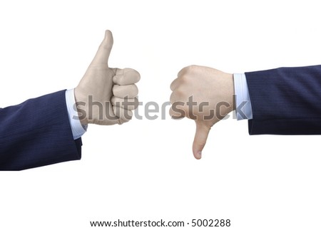 Thumbs up and thumbs down