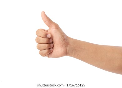 Thumbs up isolated on white background, with clipping path, concept Admiration, Excellent - Shutterstock ID 1716716125