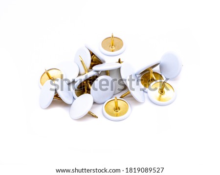 Thumbtacks isolated on white background
