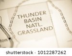 Thunder Basin National Grassland. Wyoming. USA on a map.