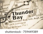 Thunder Bay. Canada on a map.
