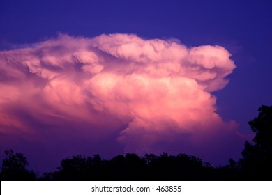 Thunder Head Anvil Cloud In Striking Color