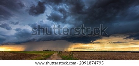 Thunder storm with shelf cloud, summer, Lithuania
