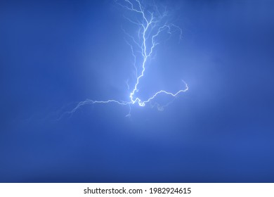 Thunderstorm light in the sky