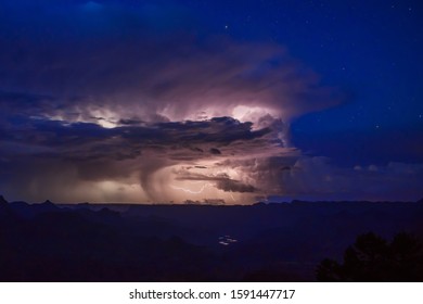 Thunderstorm with lightening and dramatic clouds at night in Grand Canyon National Park - Powered by Shutterstock - Get 15% off with code: PIKWIZARD15