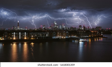 Thunderstorm and Lightning Over London                 - Powered by Shutterstock