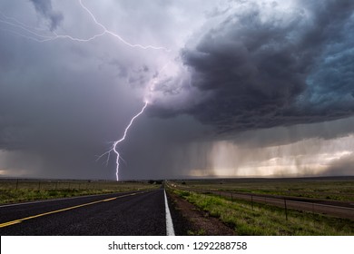 Thunderstorm lightning strike