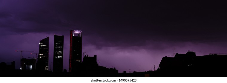 Thunderstorm In Madrid Cuatro Torres