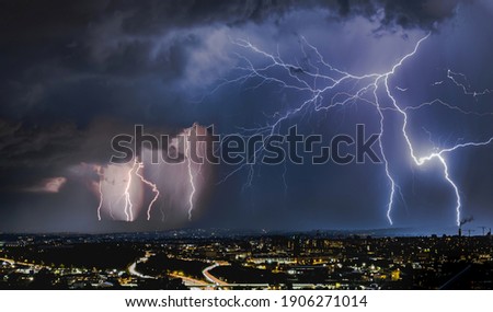thunderstorm night show over Oslo