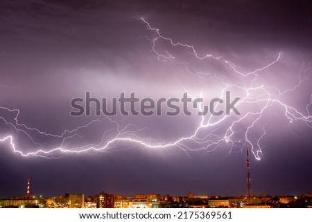 Thunderstruck on Astrakhan in rainy night