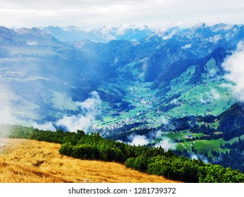 Thur River Valley in the Toggenburg region, and between the mountain ranges of Churfirsten and Alpstein - Canton of St. Gallen, Switzerland