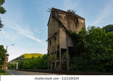 Thurmond West Virginia Coal Tower Overgrown And Delapitated.