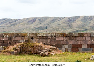 Tiahuanaco Wall And Mountains