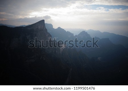 Similar – Foto Bild Morgensonne und Nebel in den Dolomiten