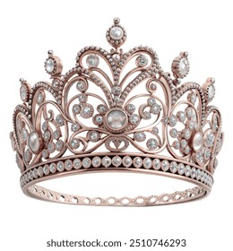 Tiara jewellery silver crown isolated on transparent background