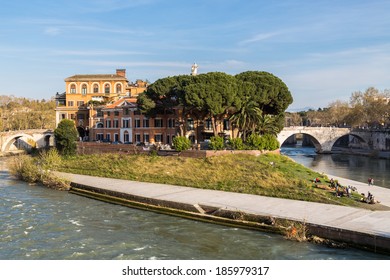 Tiber Island In Rome, Italy