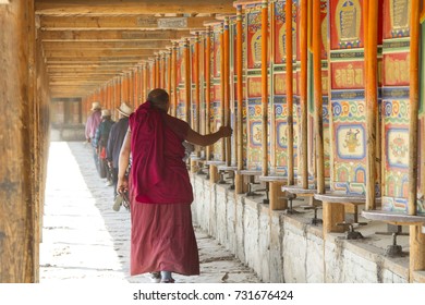 Tibet Monk Prayer Wheels