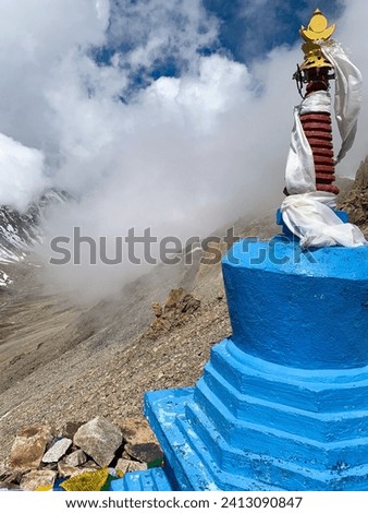 Tibet or Tibetan high mountain range, Himalaya range, monastery, landscape, temple, people, culture, monk and belief in Ladakh, northern India 