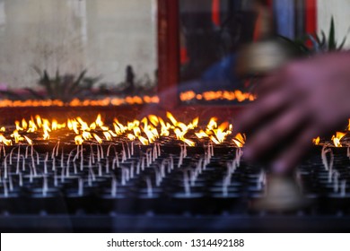 Tibetan Buddhist Monastery Lamp Ceremonygangtok Sikkimindia Stock Photo ...