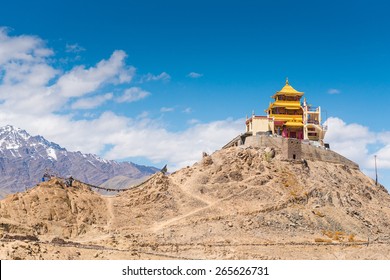 Tibetan Buddhist monastery on mountain in Leh Ladakh, India. - Powered by Shutterstock