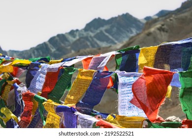 Tibetan Buddhist Prayer Flags At Fotu La Ladakh