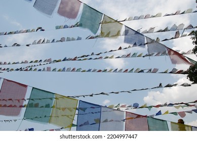 Tibetan Flags Flutter In The Wind