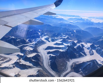 The Tibetan Plateau (Himalayan Plateau) in Ladakh, India (from the plane)