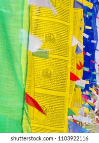 Tibetan Prayer Flag for Faith, peace, wisdom, compassion, and strength, Sikkim State in India, 15th April, 2013.