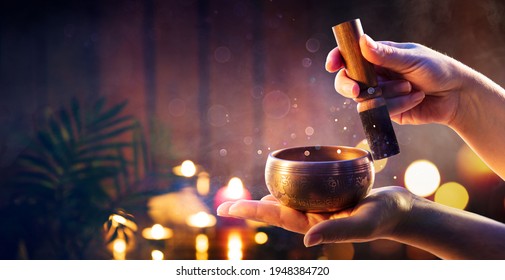 Tibetan Singing Bowl - Translation of mantras : transform your impure body, speech, and mind into the pure exalted body, speech, and mind of a Buddha
 - Powered by Shutterstock