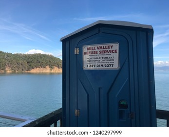 Tiburon, /USA - November 22, 2018:  A Porta Potty With A Truly Excellent View Over The San Francisco Bay Area